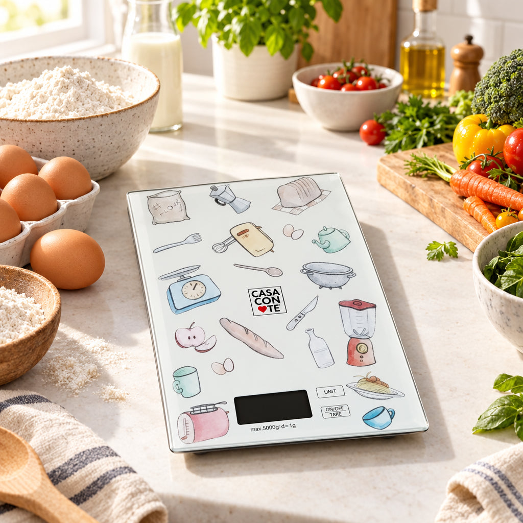 Bilancia digitale da cucina – design decorato – 5 kg – elettrica