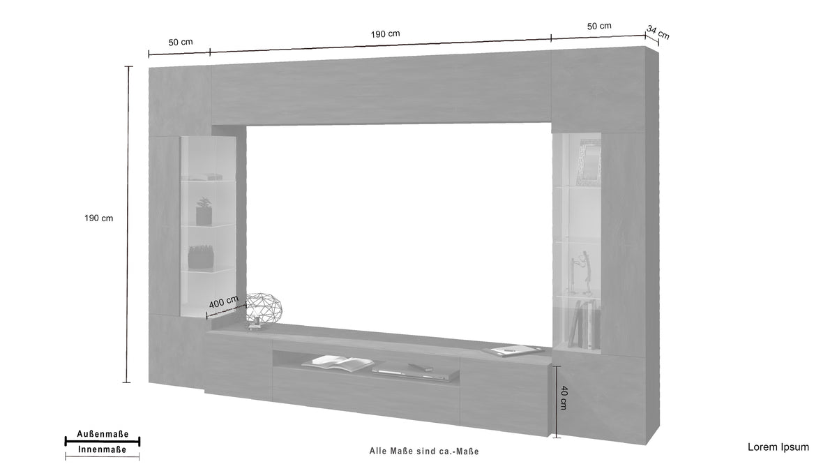 Soggiorno EGYPT con 2 vetrine | Web Furniture