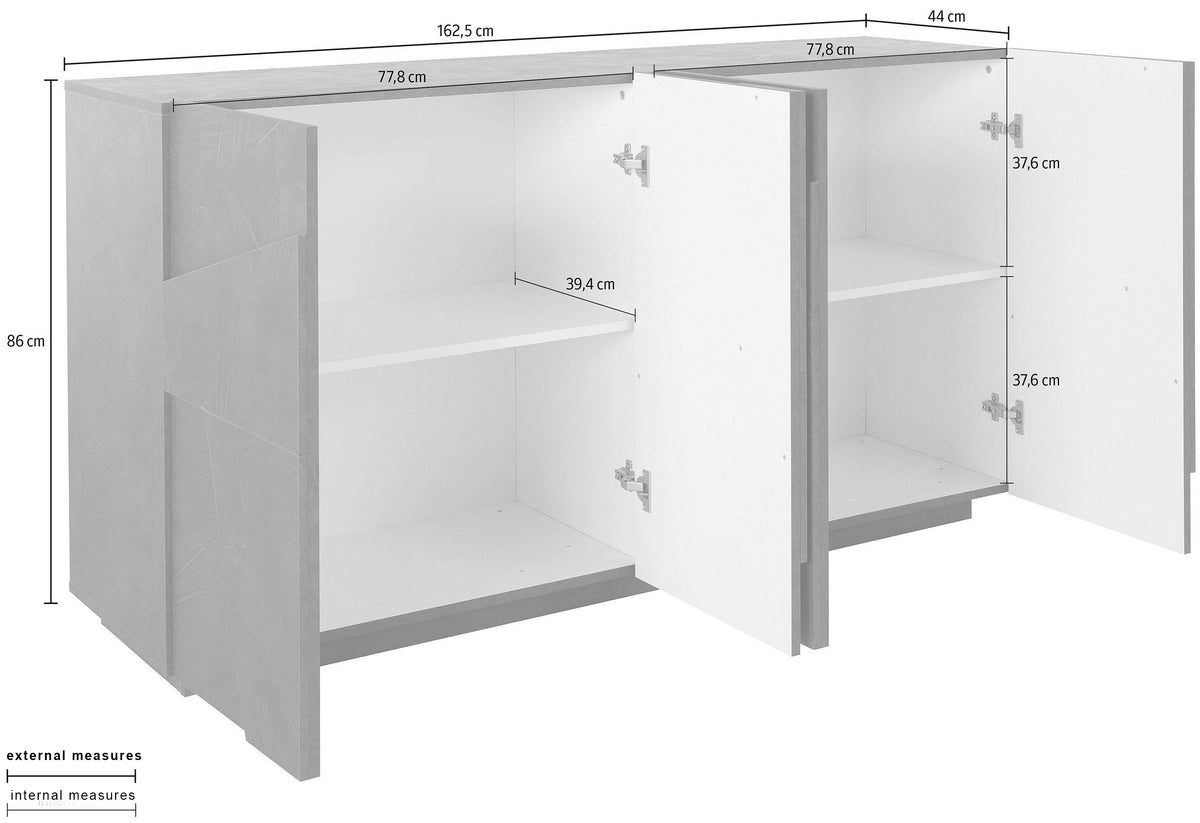 Credenza PING 160 cm 4 ante battenti | Web Furniture