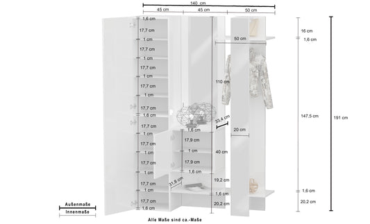 Set ingresso KOMPACT da 3 pezzi | Web Furniture