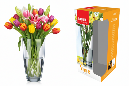 Vaso Fiori Leona 25 cm – Banquet Crystal – Vetro Trasparente