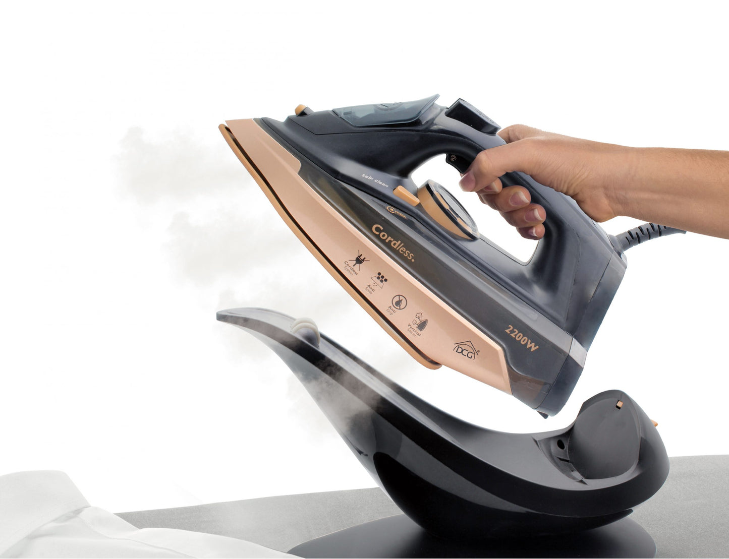 Ferro da stiro cordless 2200w - base di ricarica