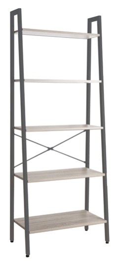 Libreria con 5 Scaffali LILAS – Metallo e Legno – 64×34×H 164 cm