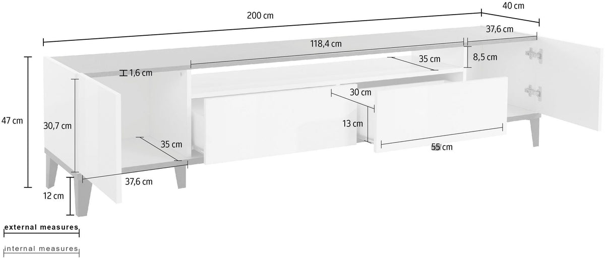 Porta TV SUNRISE 200 cm | Web Furniture