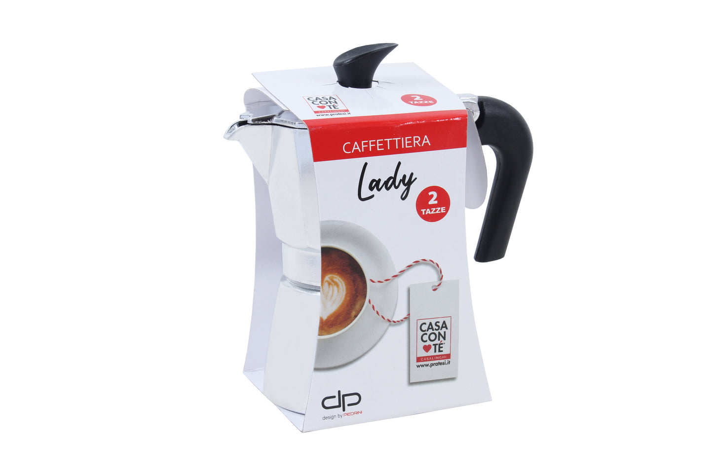 Caffettiera Lady Cravatta Pedrini – 1 tazza e 2 tazze