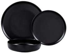Servizio tavola Skandik Black 18 pezzi in porcellana nera