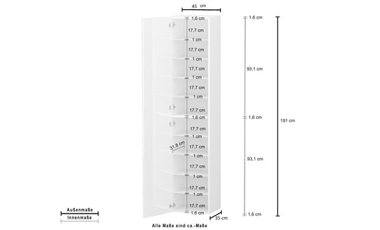 Armadio scarpiera KOMPACT a 1 anta battente | Web Furniture
