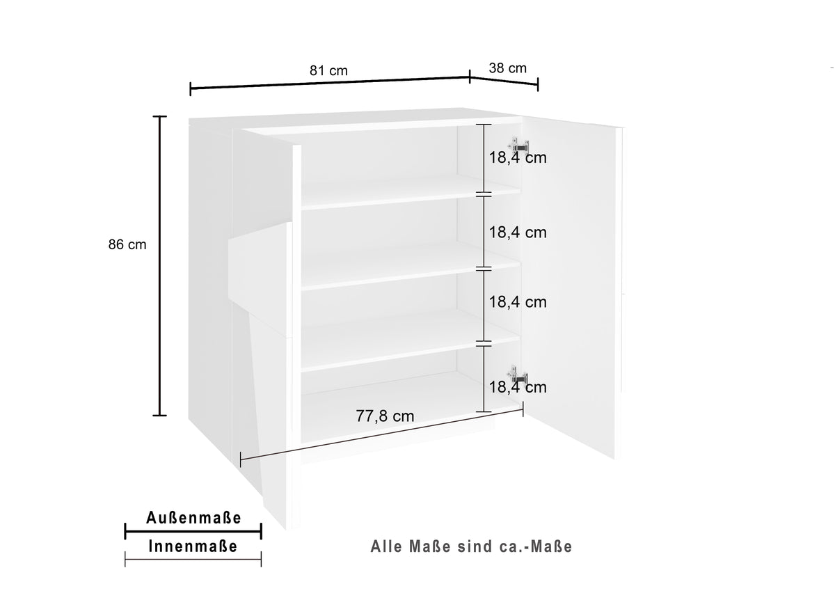 Scarpiera PING 2 ante battenti | Web Furniture