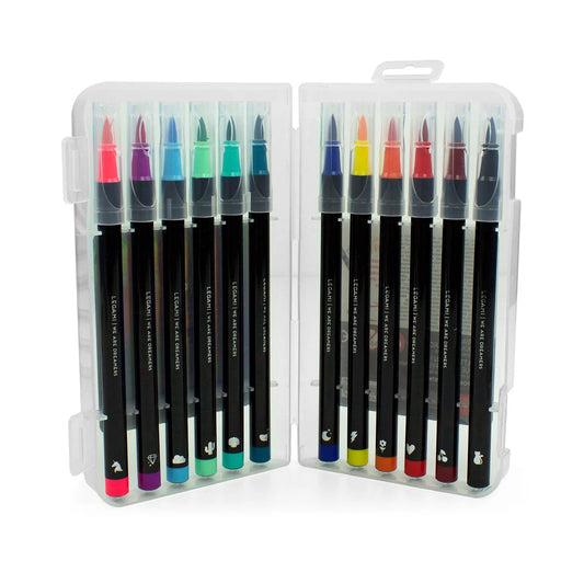 Set di 12 Pennarelli con Punta Pennello Bright Colours - Brush Markers Legami