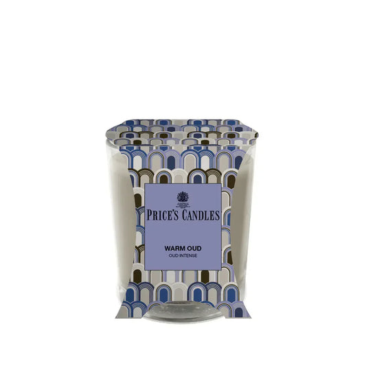 Price’s Candles Warm Oud – Candela Profumata Legnosa in Bicchiere 170 g