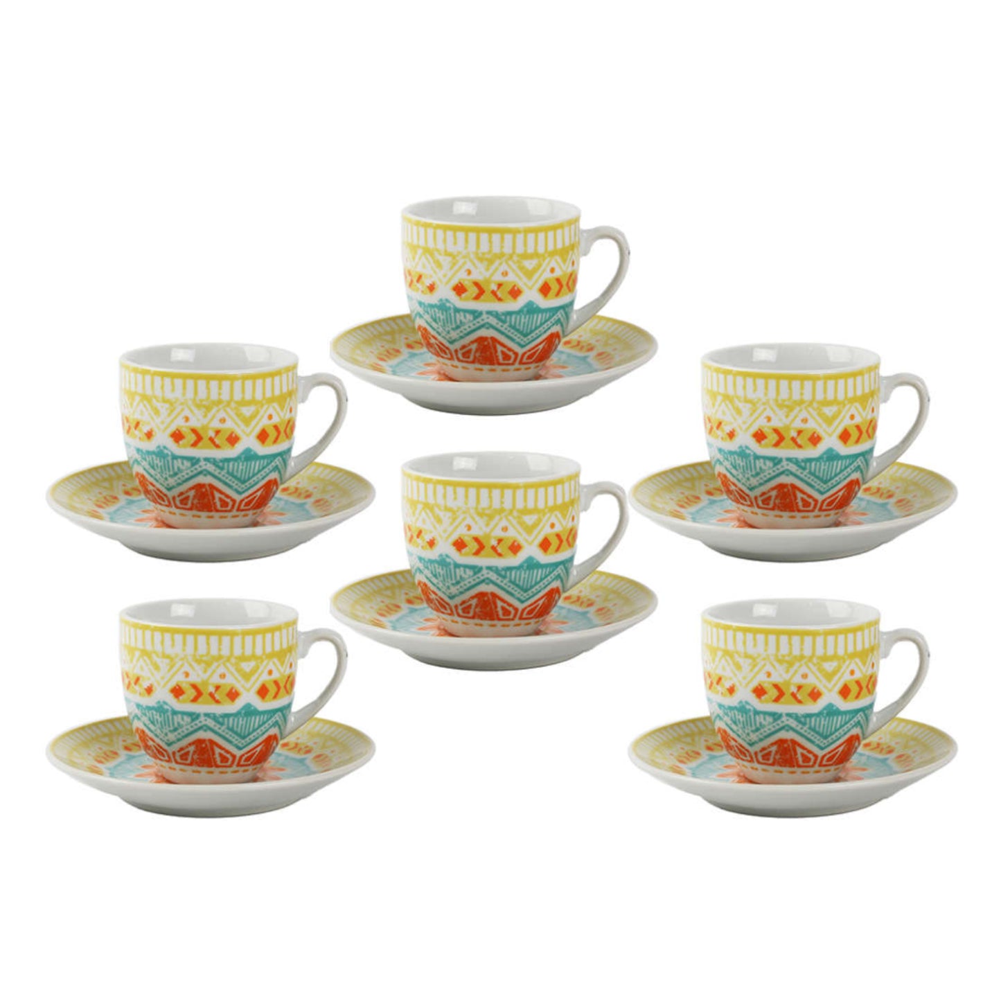 Tazzina Caffè con Piatto Mondello - Set da 6 Pezzi