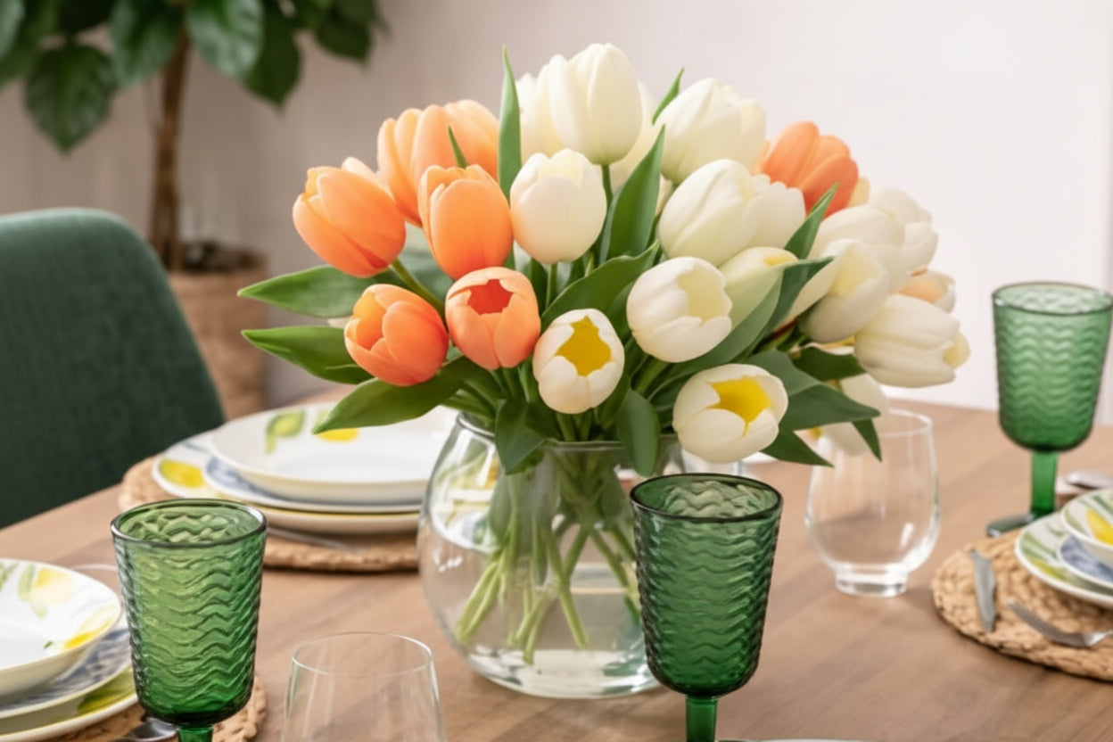 Bouquet Tulipani Artificiali Real Touch 30 cm – 6 Fiori Decorativi Assortiti