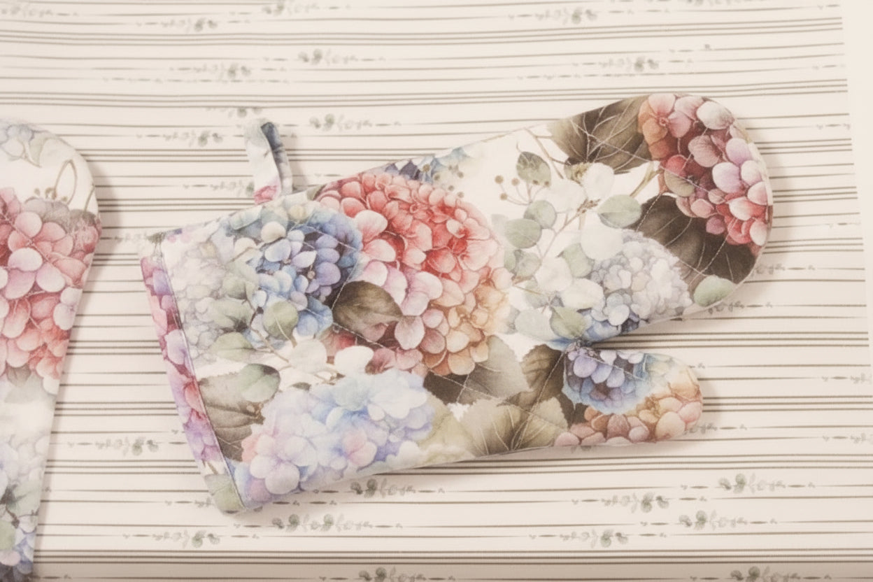 Guanto Forno Brandani Ortensie 17x27 cm – Presa Termica Cucina Fantasia Floreale