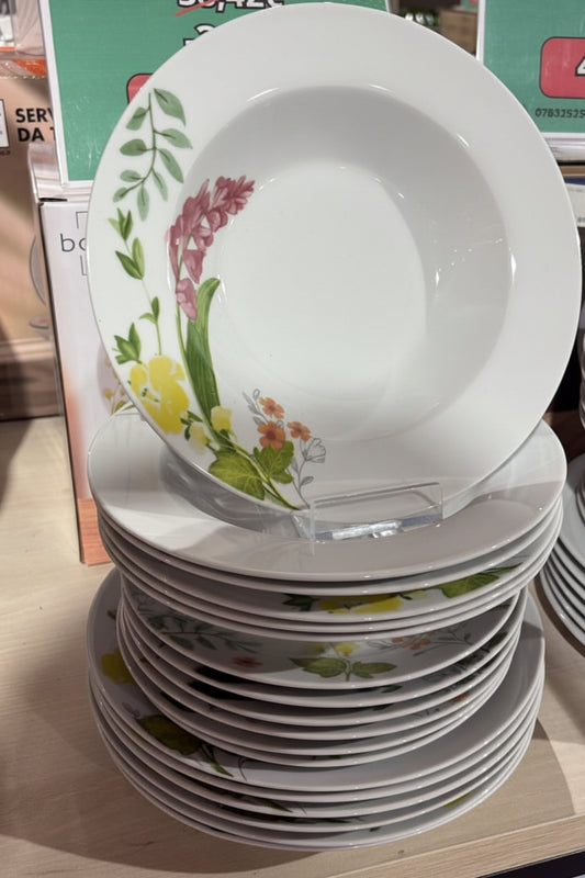 Servizio piatti Ginevra 18 pezzi – porcellana decorata – tavola elegante