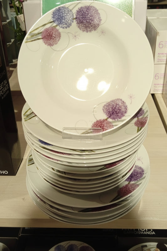 Servizio piatti Minorca 18 pezzi – porcellana decorata – stile elegante