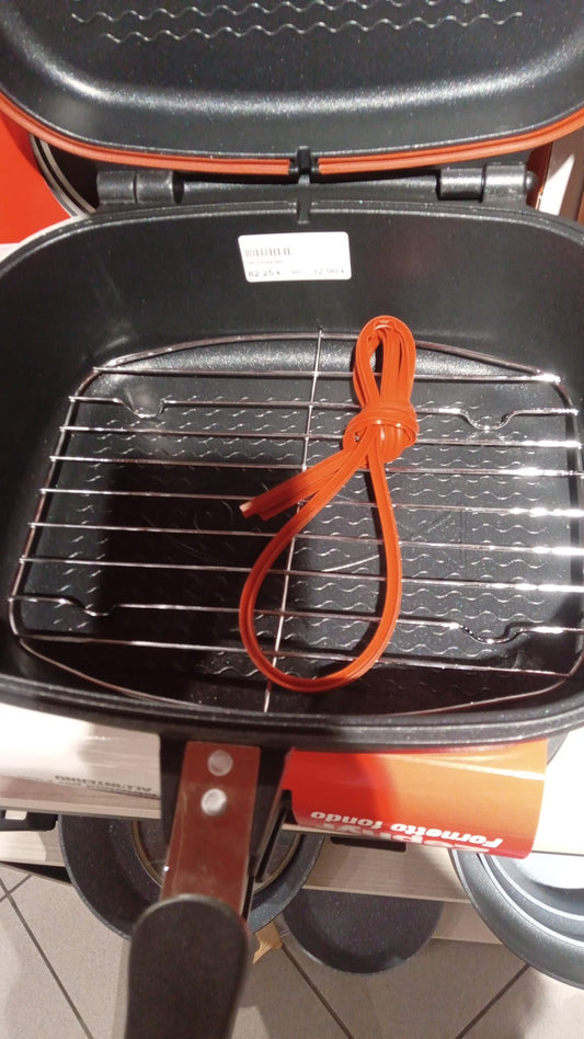 Fornetto doppio rettangolare con griglia in acciaio 24x32 cm