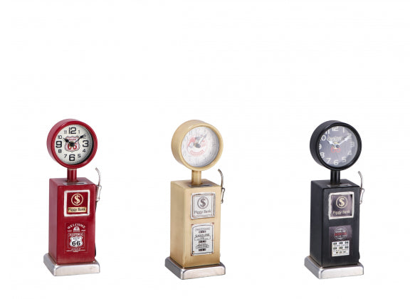 Orologio in Ferro a Forma di Erogatore di Benzina – 3 Colori Assortiti