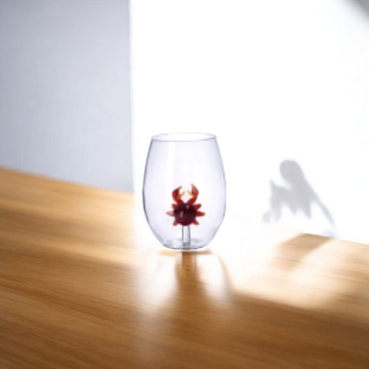 Bicchiere in Vetro con Decorazione 3D – 50 cl, Assortito in 4 Modelli