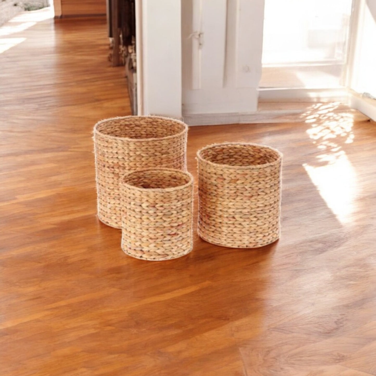 Set 3 Cesti Rotondi Niri in Giacinto