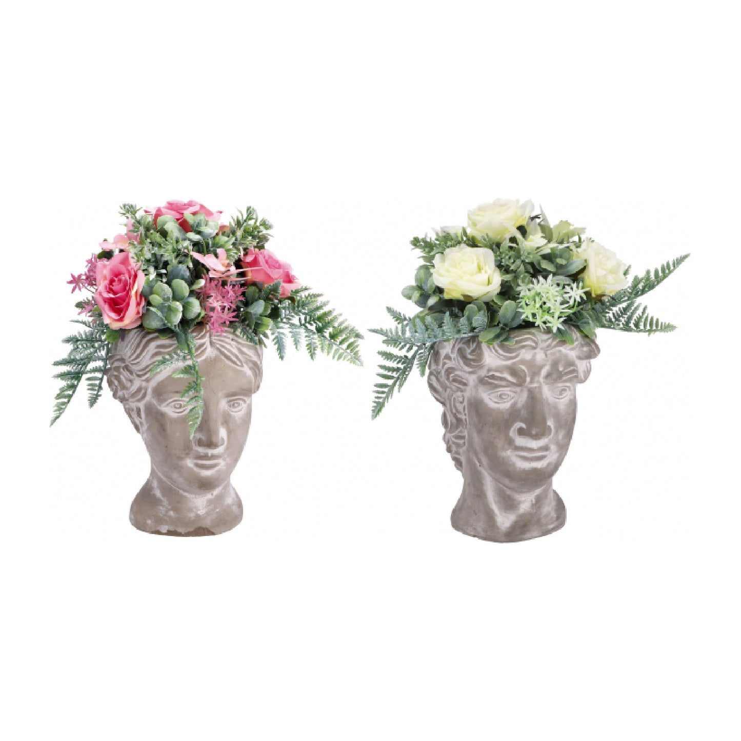 Vaso Head con pianta per decorazione – assortito 2 modelli