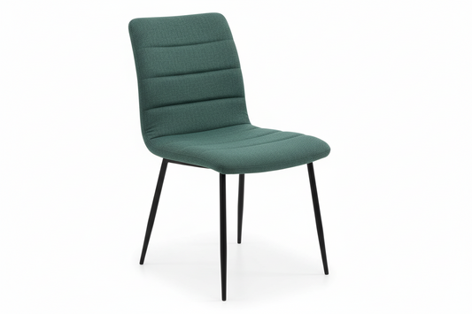 Set 4 Sedie Livia Imbottite in Tessuto con Gambe in Metallo