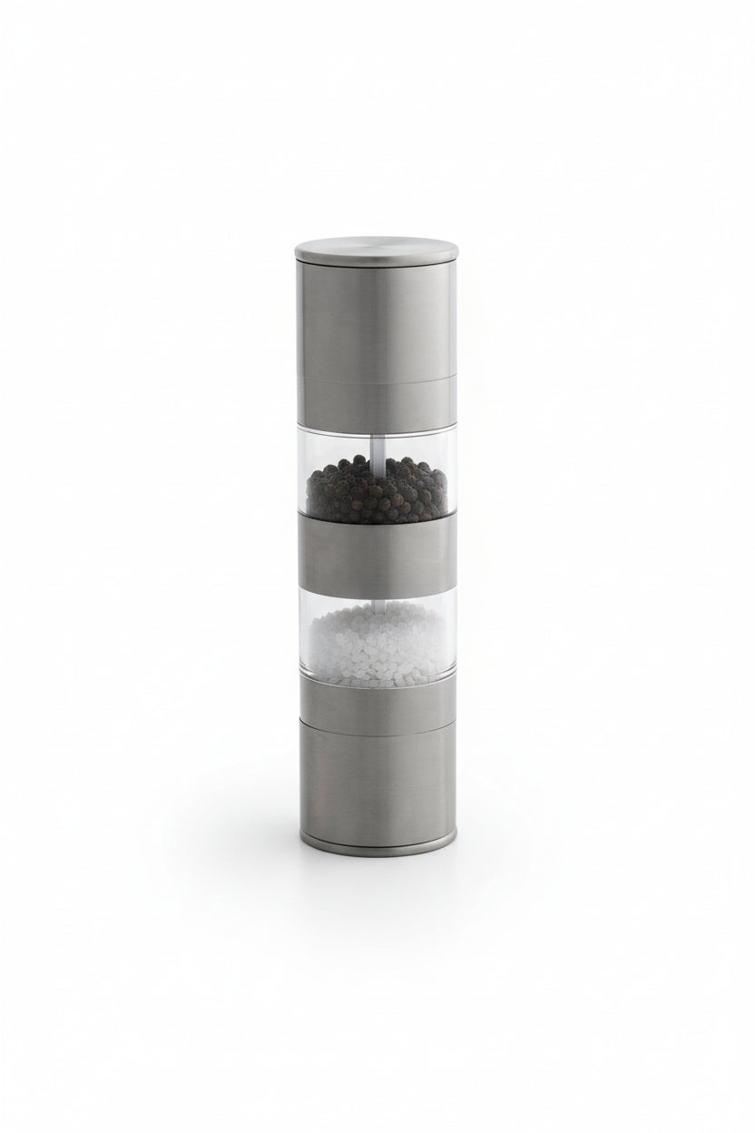 Macina Sale e Pepe Doppio Brandani Inox – Macinino 2 in 1 con Regolazione