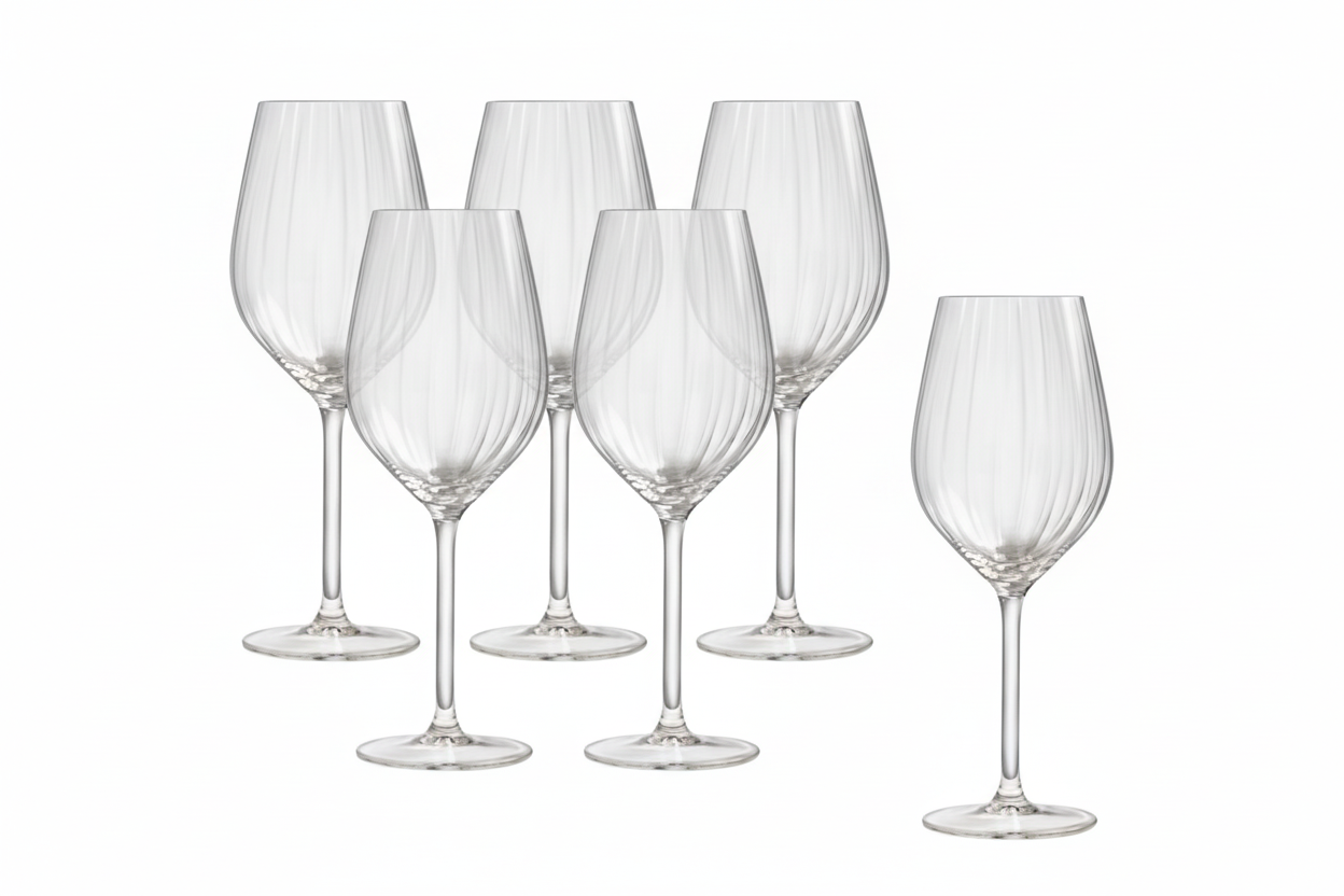 Set 6 Calici Vino Rosso 50cl Millésime – Bicchieri Eleganti in Vetro Trasparente