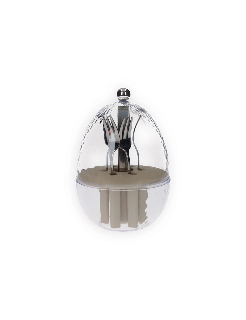 Brandani – Mini ovetto portaforchettine con pinza – ABS/PP – 6 forchettine + pinza inox