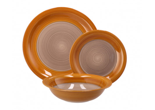 Servizio piatti Cloe ceramica giallo 18 pezzi