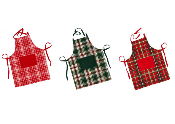 Grembiule Cucina "Holly" in Misto Cotone Natalizio - 3 colori assortiti