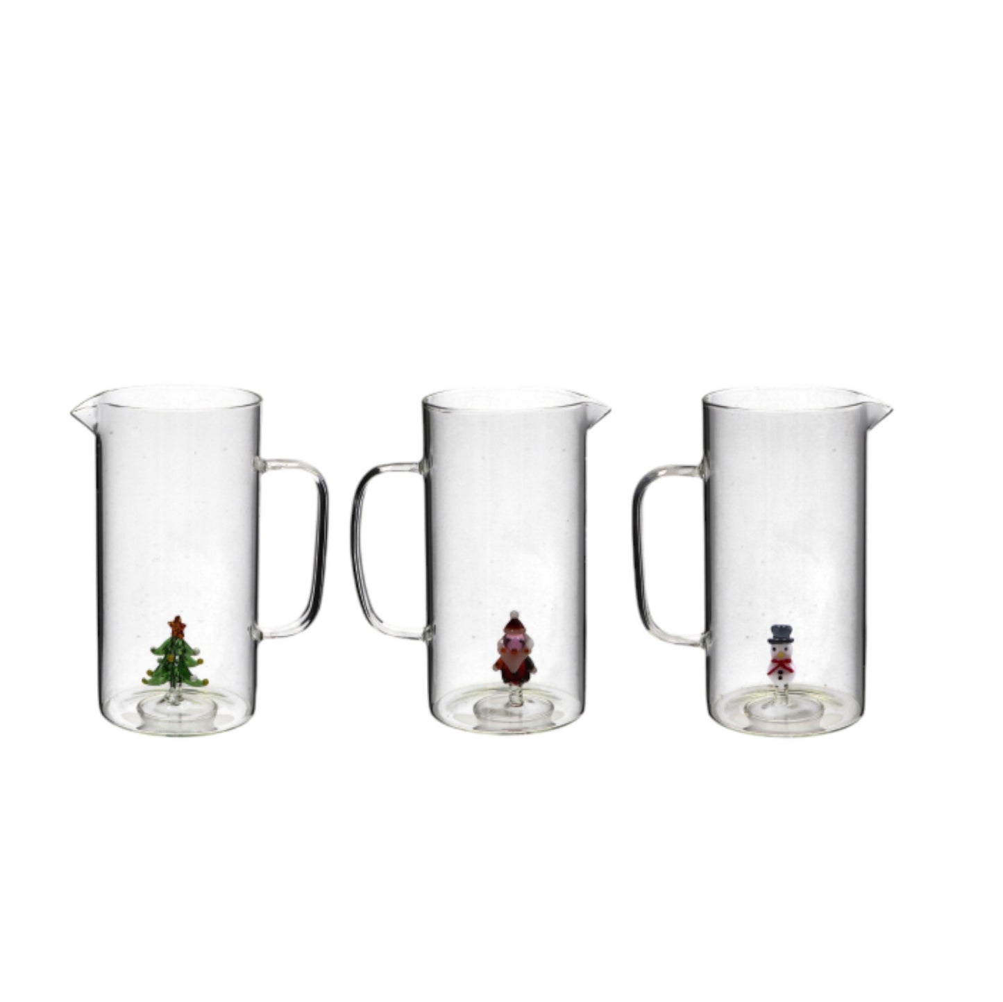 Caraffa di Natale in Vetro con Figura 3D - Capacità 1,2 L