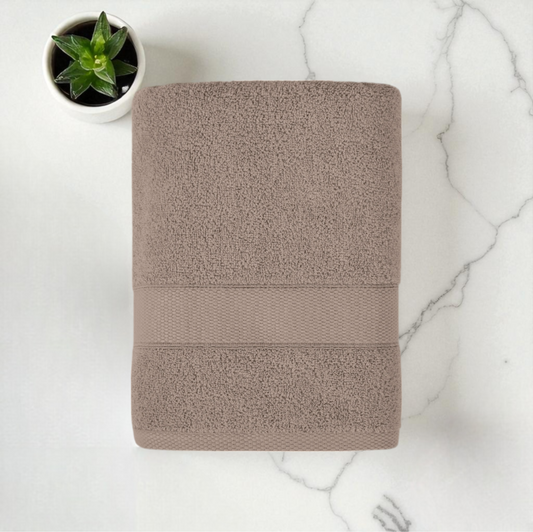 Caleido - Set asciugamano in spugna 1+1 asciugamano cm. 55x100 e asciugamano ospite cm. 40x60 - 3 colori Castagno, Petrolio, Avorio