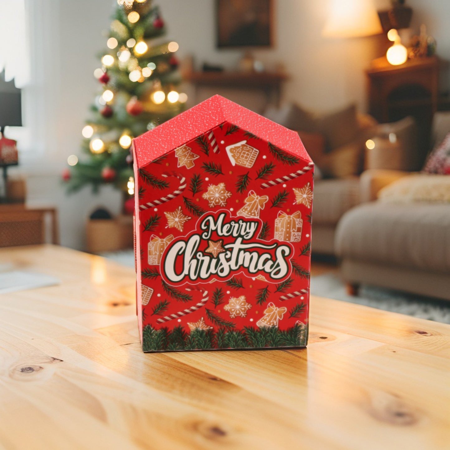 Cofanetto  Stampato forma di Casa con Portafoto