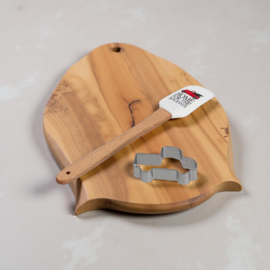 Set 2 Pezzi da Cucina Natale con Spatola in Silicone e Formina Tagliabiscotti