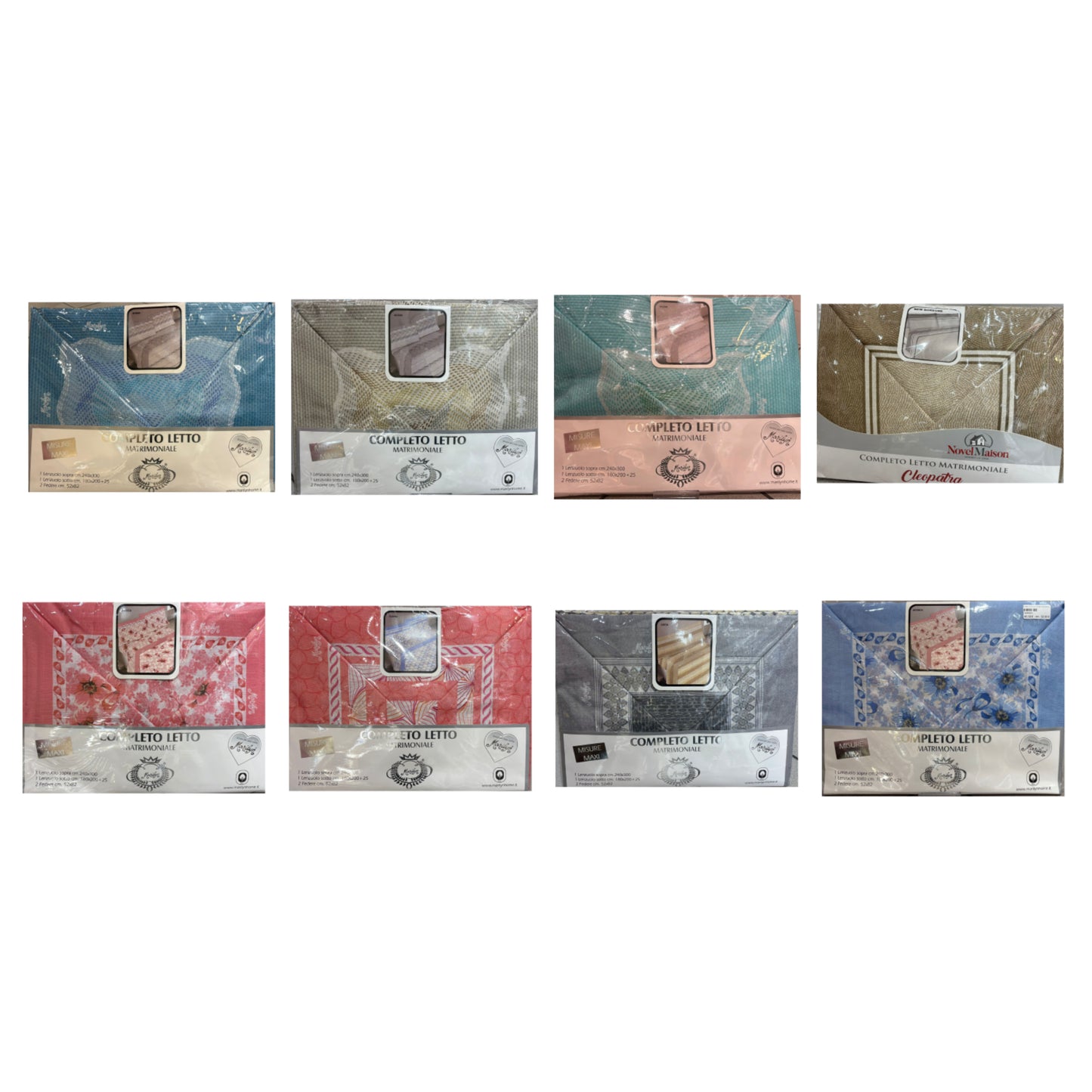 Completo Letto con Lenzuola Matrimoniali - Colori assortiti