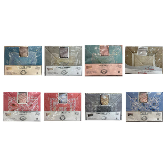 Completo Letto con Lenzuola Matrimoniali - Colori assortiti