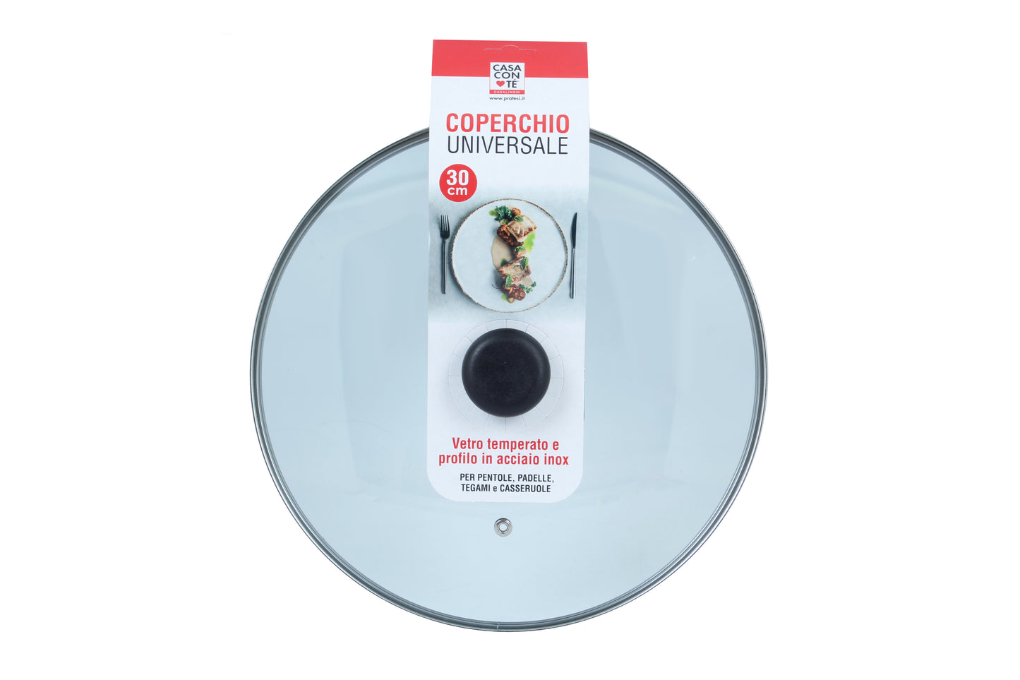 Coperchio Universale in Vetro Temperato Casa Con Te - 6 Misure