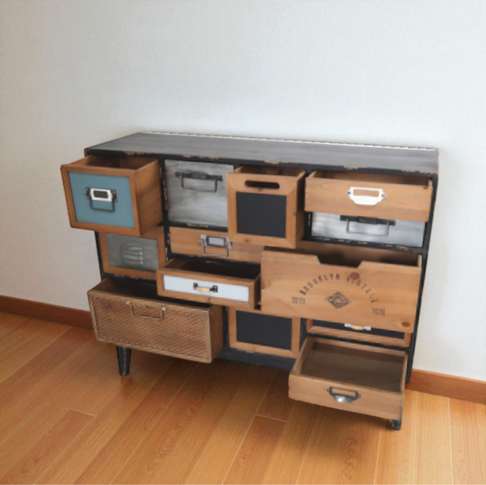 Credenza in Legno con 13 Cassetti – cm 100 x 33,5 x h. 81