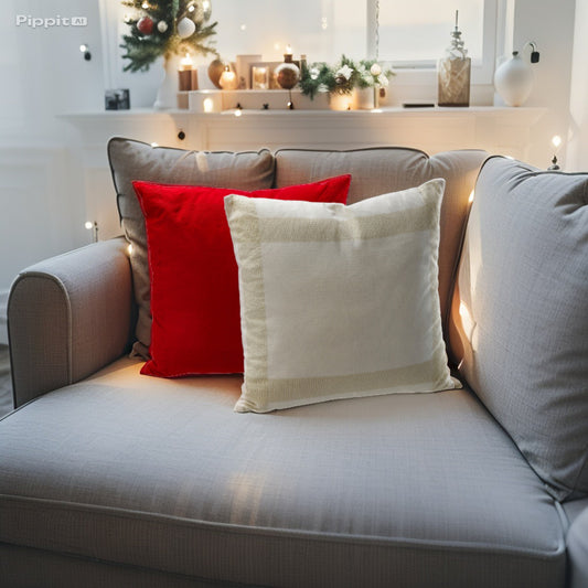 Cuscino in Cotone "Esper" Colori Natalizi - Dimensione 45x45 cm - 2 Colori Assortiti