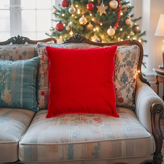Cuscino in Cotone "Esper" Colori Natalizi - Dimensione 45x45 cm - 2 Colori Assortiti