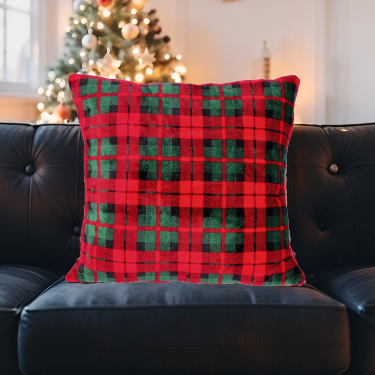 Cuscino in Flannel Sherpa Natalizio - 2 Dimensioni Disponibili - 3 Colori assortiti