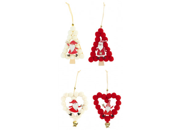 Addobbo Albero di Natale - Forma Albero o Cuore con Campanella