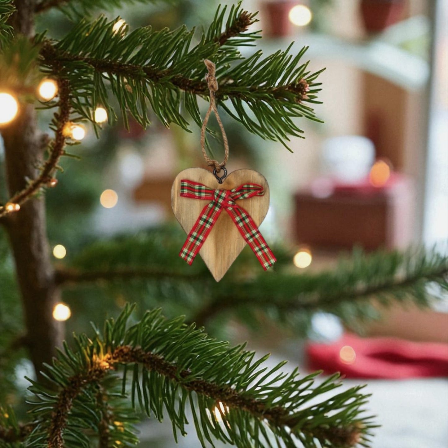 Decorazione Abero di Natale a Forma di Cuore in MDF