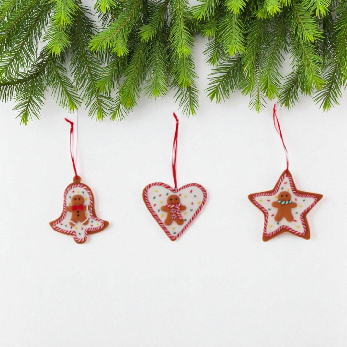 Decorazione Natalizia Marzapane in Argilla da Appendere – 3 Modelli Assortiti