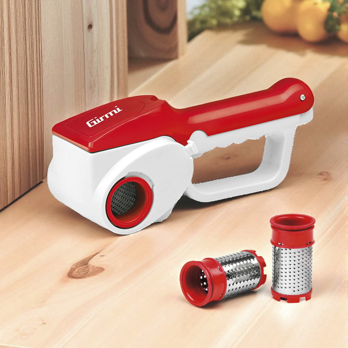 Grattugia Elettrica Ricaricabile 12W con 2 Rulli - Rossa