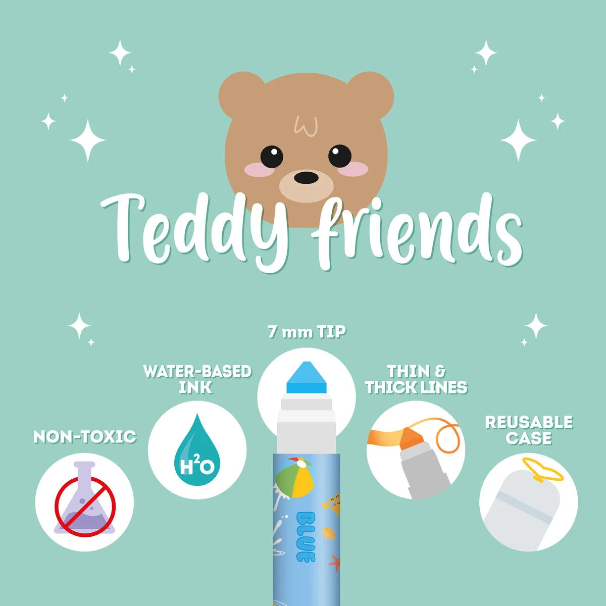 Set di 12 Pennarelli “Teddy Friends” – Legami