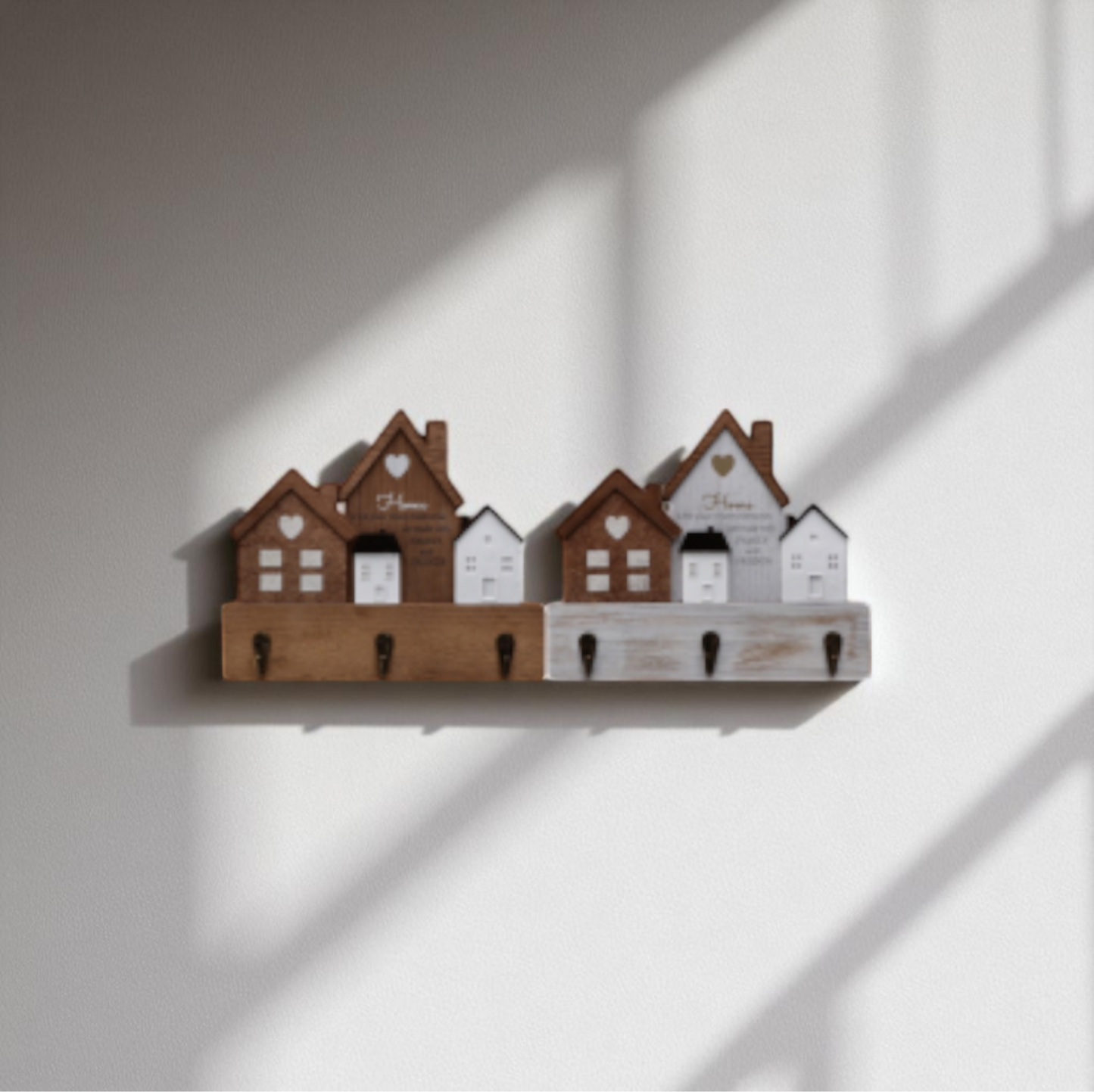 Appendino in MDF con 3 Ganci in Ferro - Assortito 2 Colori