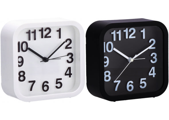 Orologio sveglia da scrivania nero e bianco. Venduto da Prodomo negozio online di Casalinghi