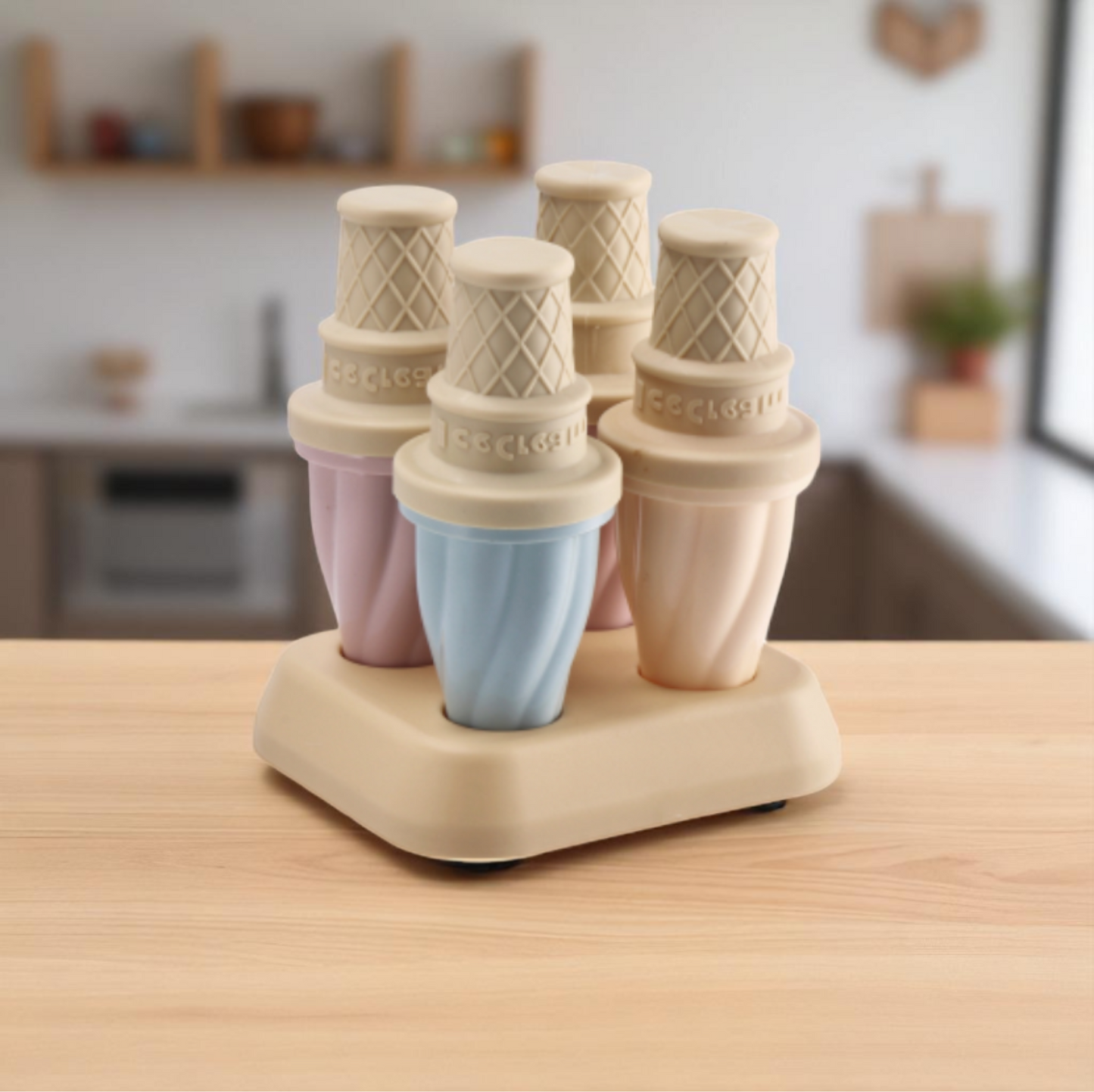 Set 4 stampo ghiaccioli a forma di cono gelato. Venduto da Prodomo negozio online di Casalinghi