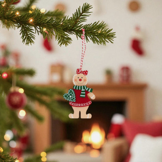 Decorazione Natalizia Omino Pan di Zenzero in MDF - 2 Modelli Assortiti